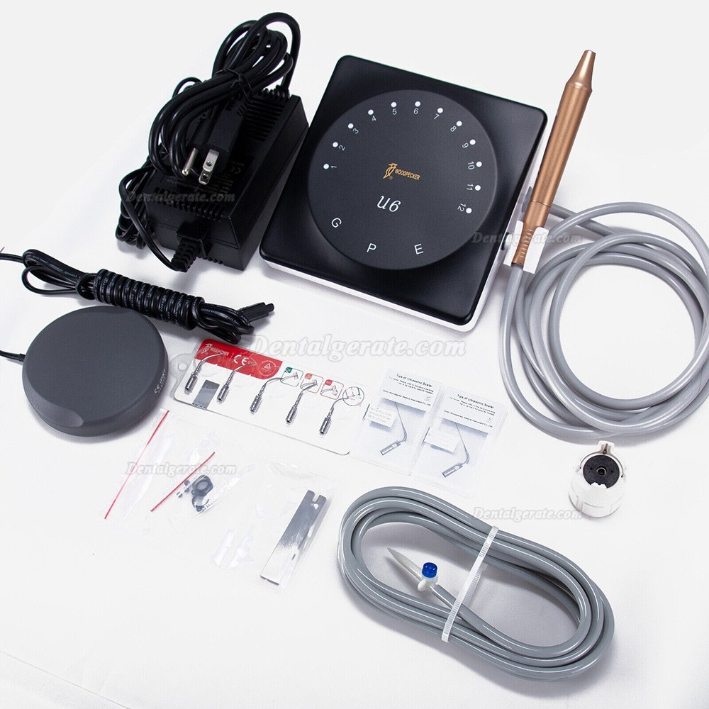 Woodpecker U6 UltraschallScaler mit HW-6 Handst&uuml;ck & 7 Spitzen (EMS kompatibel)